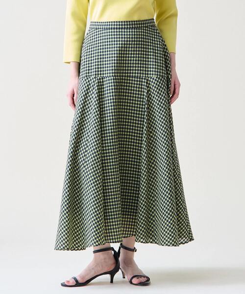 Tiara（ティアラ）の「ギンガムチェックフレアスカート（スカート・レディース・ホワイト×ブラック/ネイビー・2/3）」の2枚目の写真