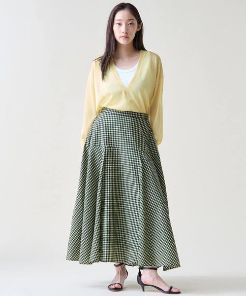 Tiara（ティアラ）の「ギンガムチェックフレアスカート（スカート・レディース・ホワイト×ブラック/ネイビー・2/3）」の11枚目の写真