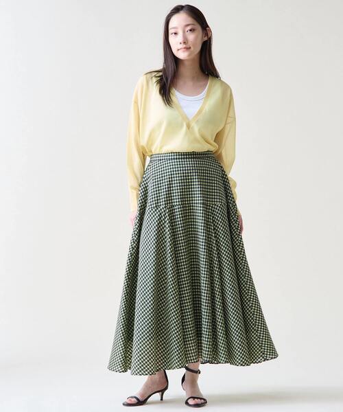 Tiara（ティアラ）の「ギンガムチェックフレアスカート（スカート・レディース・ホワイト×ブラック/ネイビー・2/3）」の12枚目の写真