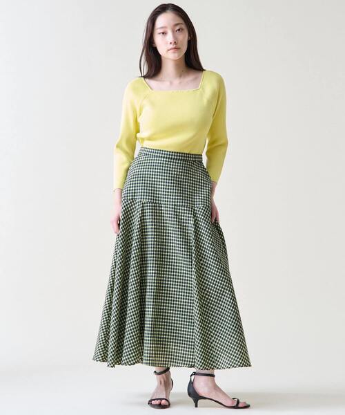 Tiara（ティアラ）の「ギンガムチェックフレアスカート（スカート・レディース・ホワイト×ブラック/ネイビー・2/3）」の13枚目の写真