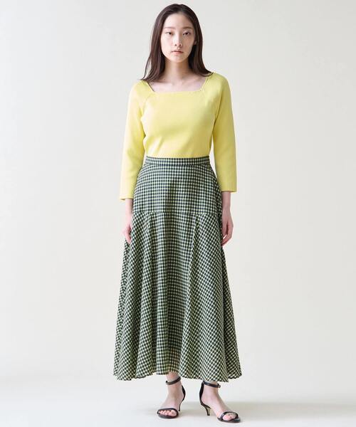 Tiara（ティアラ）の「ギンガムチェックフレアスカート（スカート・レディース・ホワイト×ブラック/ネイビー・2/3）」の14枚目の写真