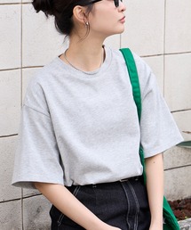 <万能UVカット/汗ジミ防止>オーバーサイズ シンプル半袖Tシャツ【ショート丈/ミディアム丈】