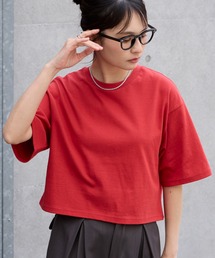 <万能UVカット/汗ジミ防止>オーバーサイズ シンプル半袖Tシャツ【ショート丈/ミディアム丈】