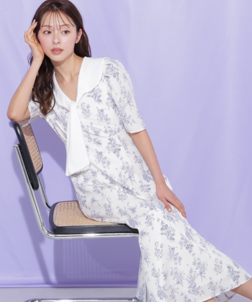 JILL by JILL STUART（ジルバイジルスチュアート）の「セーラータイワンピース（ワンピース・レディース・グレー/ブラック系その他/ホワイト系その他・FREE）」の2枚目の写真