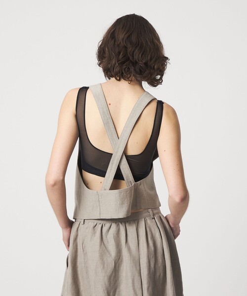 6(ロク)の「<6(ROKU)>麻ブレンド ベスト(ベスト・レディース・ブラック/ベージュ・FREE)」の4枚目の写真