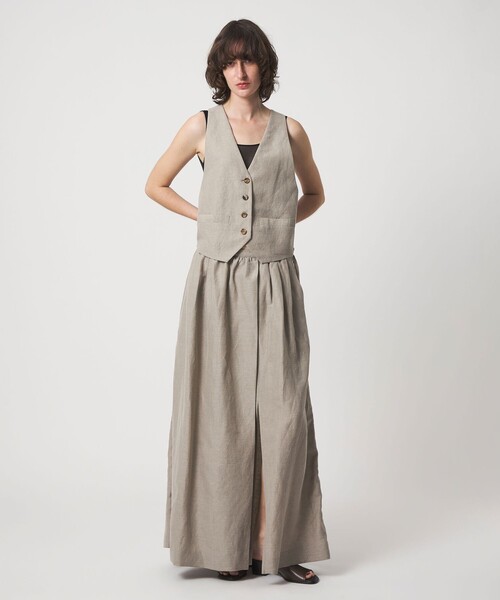 6(ロク)の「<6(ROKU)>麻ブレンド ベスト(ベスト・レディース・ブラック/ベージュ・FREE)」の5枚目の写真