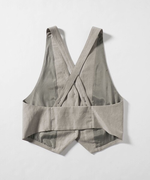 6(ロク)の「<6(ROKU)>麻ブレンド ベスト(ベスト・レディース・ブラック/ベージュ・FREE)」の8枚目の写真