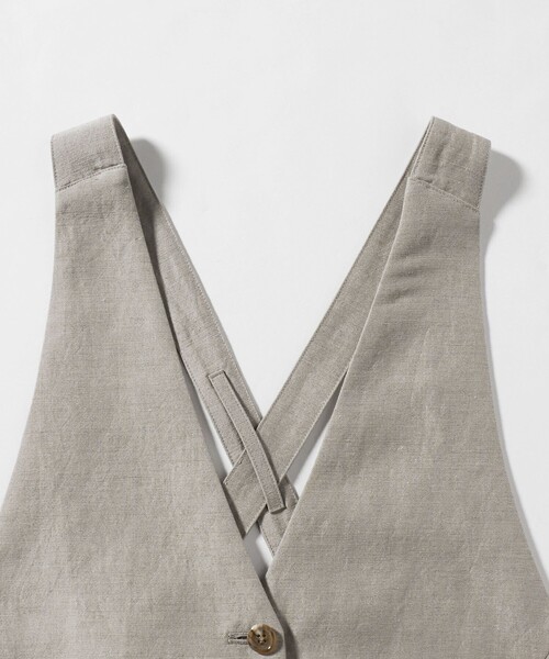 6(ロク)の「<6(ROKU)>麻ブレンド ベスト(ベスト・レディース・ブラック/ベージュ・FREE)」の9枚目の写真