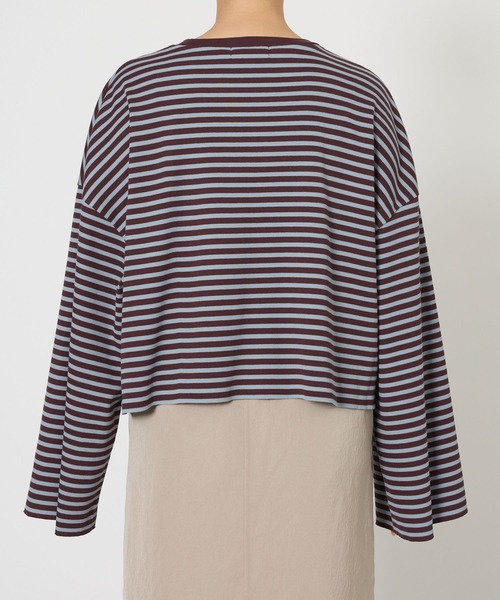 BABYLONE（バビロン）の「【大屋夏南さんコラボアイテム】【WEB先行予約】ボーダーロンT（Tシャツ/カットソー・レディース・チャコール/ボルドー・フリー）」の20枚目の写真