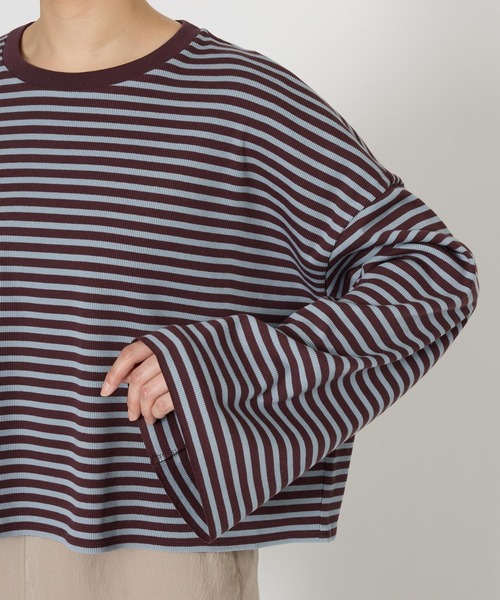 BABYLONE（バビロン）の「【大屋夏南さんコラボアイテム】【WEB先行予約】ボーダーロンT（Tシャツ/カットソー・レディース・チャコール/ボルドー・フリー）」の21枚目の写真