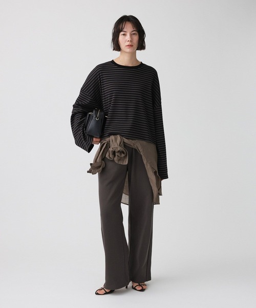 BABYLONE（バビロン）の「【大屋夏南さんコラボアイテム】【WEB先行予約】ボーダーロンT（Tシャツ/カットソー・レディース・チャコール/ボルドー・フリー）」の15枚目の写真