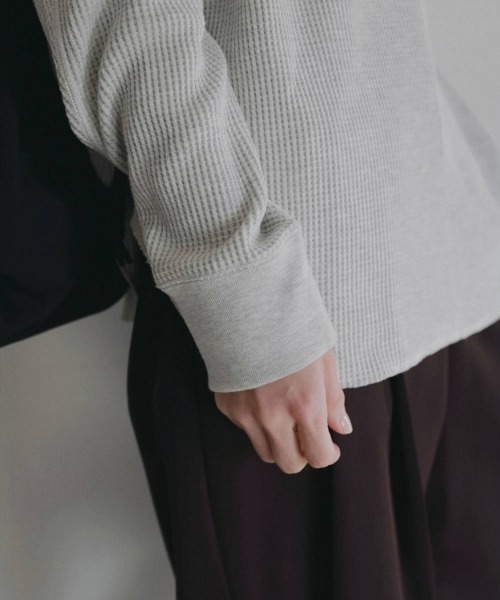 anuke(アンヌーク)の「anuke Waffle Loose Henleytops ワッフルルーズヘンリートップス/62620605(Tシャツ/カットソー・レディース・オートミール・ONE SIZE)」の7枚目の写真