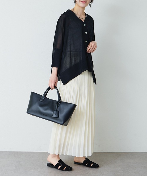 PUAL CE CIN（ピュアルセシン）の「フェイクレザー2WAYワイドBAG（トートバッグ・レディース・ブラック・FREE）」の14枚目の写真