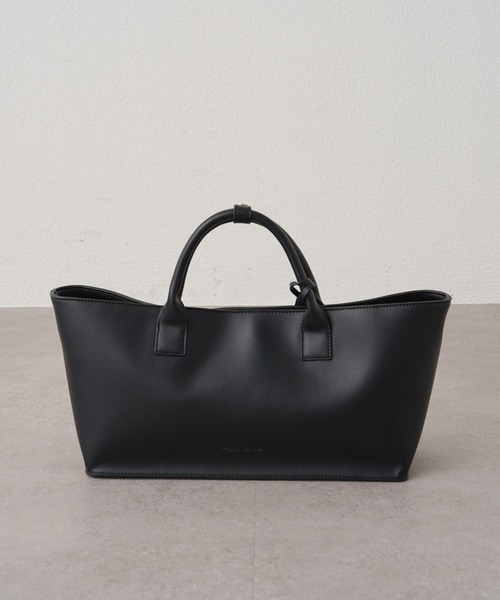 PUAL CE CIN（ピュアルセシン）の「フェイクレザー2WAYワイドBAG（トートバッグ・レディース・ブラック・FREE）」の6枚目の写真