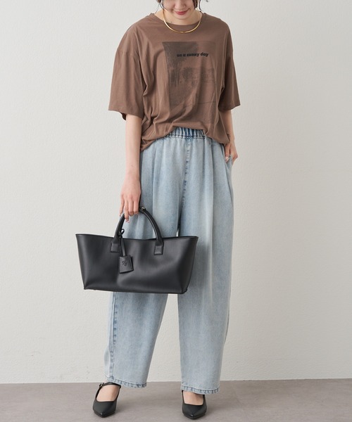 PUAL CE CIN（ピュアルセシン）の「フェイクレザー2WAYワイドBAG（トートバッグ・レディース・ブラック・FREE）」の9枚目の写真