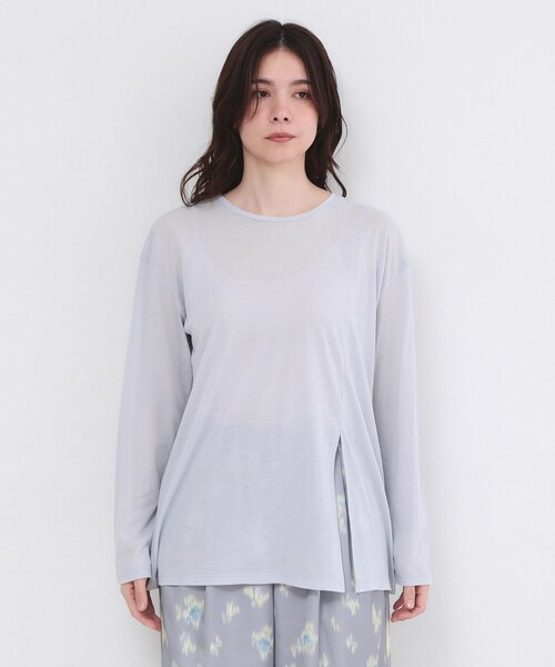 OPAQUE.CLIP（オペークドットクリップ）の「シアースリットカットソー【洗濯機OK】（Tシャツ/カットソー・レディース・ホワイト/ライトグレー/チャコールグレー・38/40）」の16枚目の写真