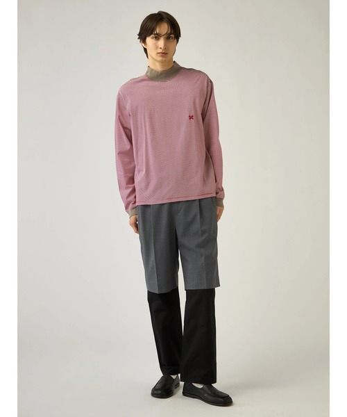 Mc McGREGOR(エムシーマックレガー)の「【Mc McGREGOR】Striped Mock-Neck LS Tee(Tシャツ/カットソー・メンズ・ブラック/レッド・L/M)」の4枚目の写真