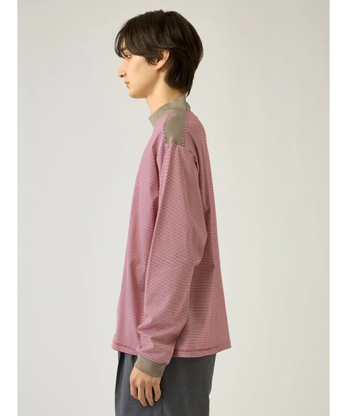 Mc McGREGOR(エムシーマックレガー)の「【Mc McGREGOR】Striped Mock-Neck LS Tee(Tシャツ/カットソー・メンズ・ブラック/レッド・L/M)」の5枚目の写真