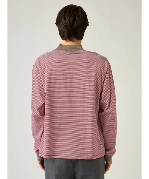 Mc McGREGOR(エムシーマックレガー)の「【Mc McGREGOR】Striped Mock-Neck LS Tee(Tシャツ/カットソー・メンズ・ブラック/レッド・L/M)」の6枚目の写真