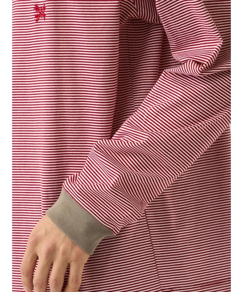 Mc McGREGOR(エムシーマックレガー)の「【Mc McGREGOR】Striped Mock-Neck LS Tee(Tシャツ/カットソー・メンズ・ブラック/レッド・L/M)」の8枚目の写真