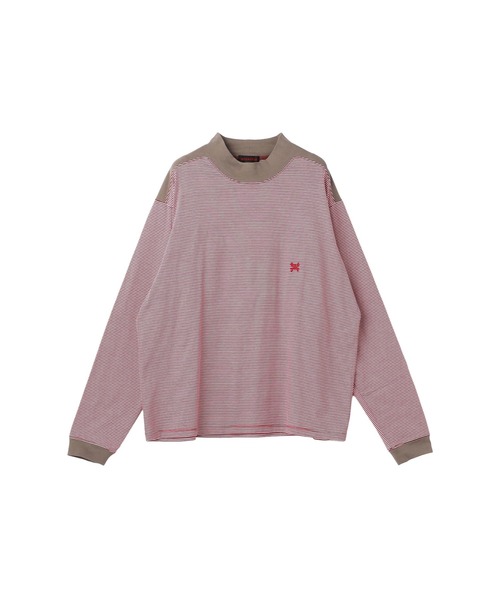 Mc McGREGOR(エムシーマックレガー)の「【Mc McGREGOR】Striped Mock-Neck LS Tee(Tシャツ/カットソー・メンズ・ブラック/レッド・L/M)」の12枚目の写真