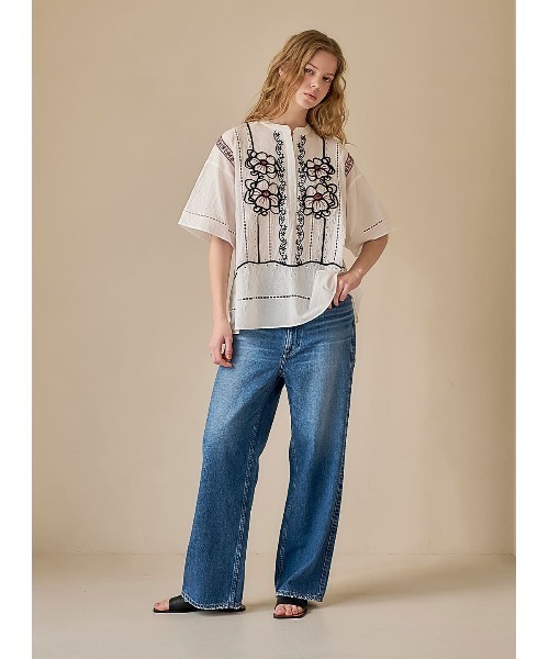 COEL（コエル）の「COEL×upper hights バックベルトワイドデニムパンツ（デニムパンツ・レディース・ブルー・23/24/25）」の3枚目の写真