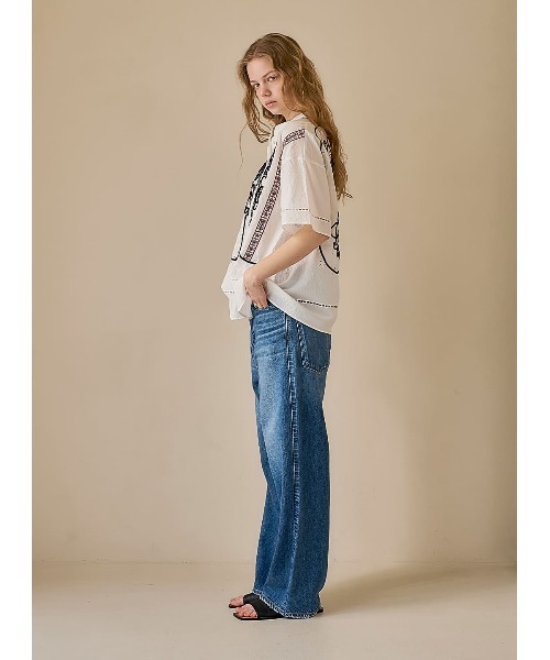 COEL（コエル）の「COEL×upper hights バックベルトワイドデニムパンツ（デニムパンツ・レディース・ブルー・23/24/25）」の4枚目の写真