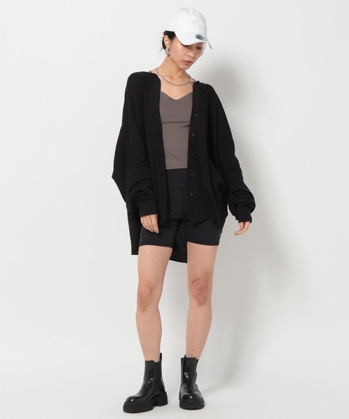 HEREIAM(ヘレイアム)の「【HEREIAM】シアーワッフル2WAYカーディガン(カーディガン/ボレロ・レディース・ブラック/ホワイト・FREE)」の12枚目の写真