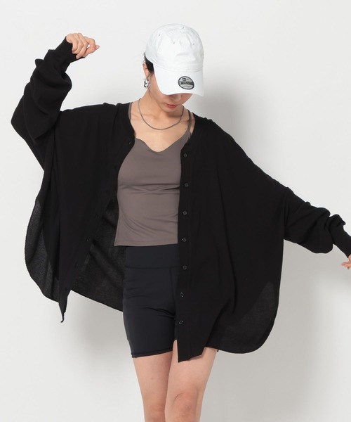 HEREIAM(ヘレイアム)の「【HEREIAM】シアーワッフル2WAYカーディガン(カーディガン/ボレロ・レディース・ブラック/ホワイト・FREE)」の16枚目の写真