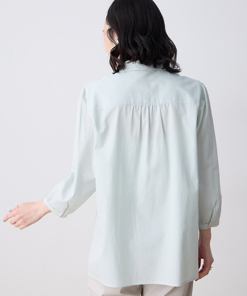 DECOY SINCE 1981（デコイシンスイチキュウハチイチ）の「刺しゅうストライプブラウス（シャツ/ブラウス・レディース・ネイビー/グリーン/ブルー・9号/11号/13号/15号/17号）」の7枚目の写真