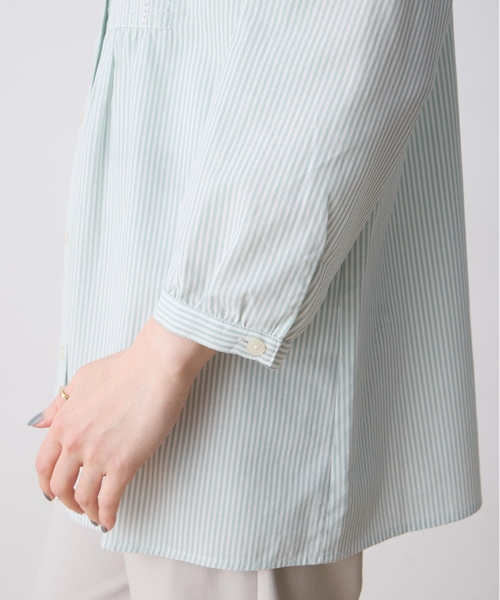 DECOY SINCE 1981（デコイシンスイチキュウハチイチ）の「刺しゅうストライプブラウス（シャツ/ブラウス・レディース・ネイビー/グリーン/ブルー・9号/11号/13号/15号/17号）」の17枚目の写真