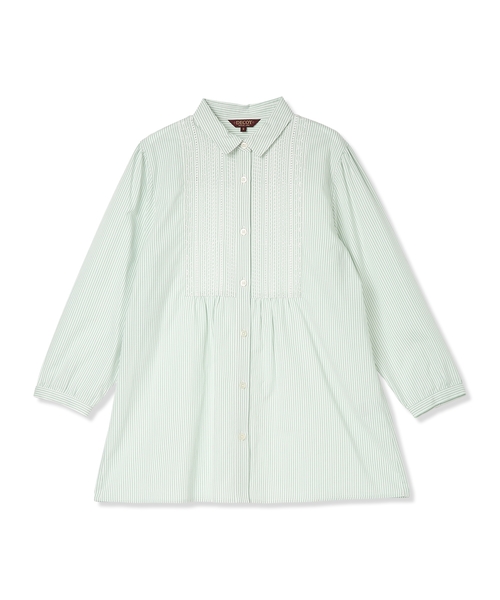 DECOY SINCE 1981（デコイシンスイチキュウハチイチ）の「刺しゅうストライプブラウス（シャツ/ブラウス・レディース・ネイビー/グリーン/ブルー・9号/11号/13号/15号/17号）」の21枚目の写真