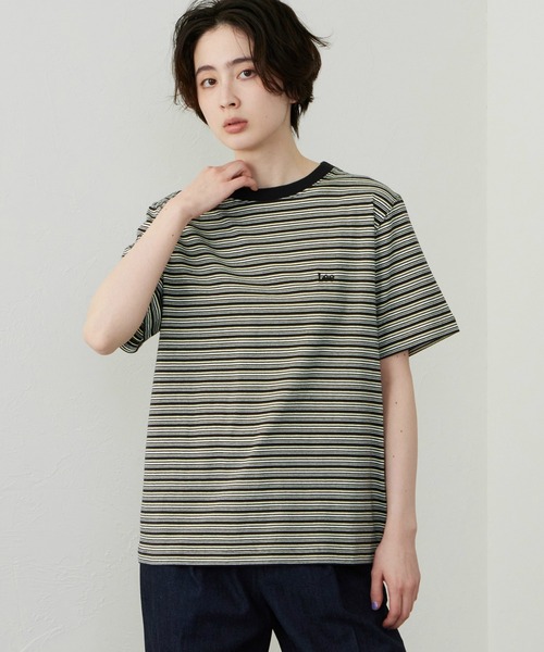 Lee(リー)の「Lee/リー マルチボーダーTシャツ(Tシャツ/カットソー・レディース・ブラウン/ネイビー/チャコール・SMALL/MEDIUM)」の2枚目の写真