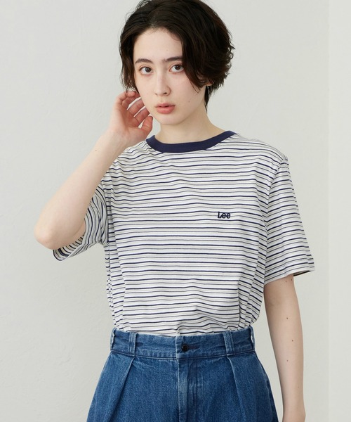 Lee(リー)の「Lee/リー マルチボーダーTシャツ(Tシャツ/カットソー・レディース・ブラウン/ネイビー/チャコール・SMALL/MEDIUM)」の5枚目の写真