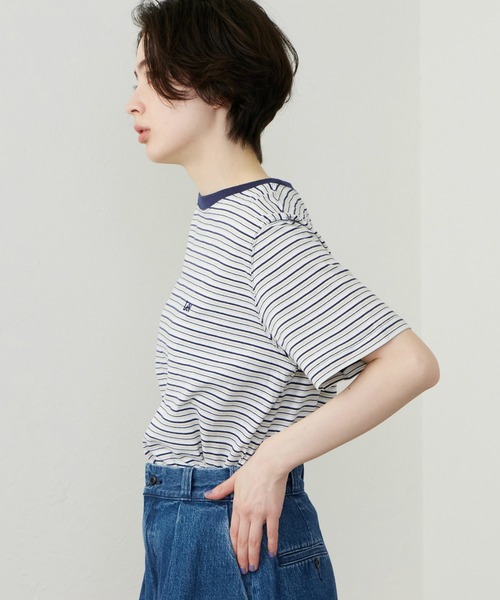 Lee(リー)の「Lee/リー マルチボーダーTシャツ(Tシャツ/カットソー・レディース・ブラウン/ネイビー/チャコール・SMALL/MEDIUM)」の6枚目の写真