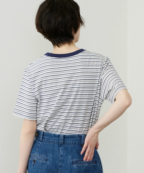 Lee(リー)の「Lee/リー マルチボーダーTシャツ(Tシャツ/カットソー・レディース・ブラウン/ネイビー/チャコール・SMALL/MEDIUM)」の8枚目の写真