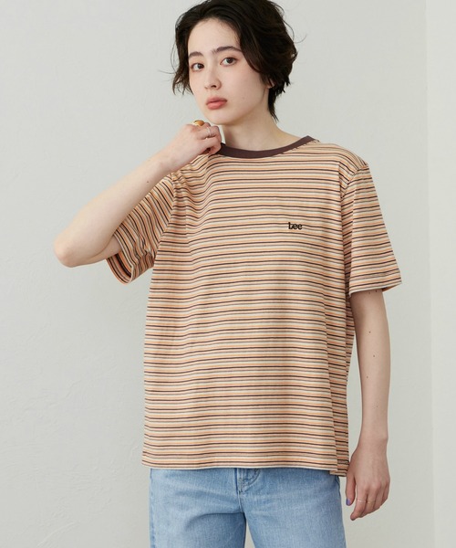 Lee(リー)の「Lee/リー マルチボーダーTシャツ(Tシャツ/カットソー・レディース・ブラウン/ネイビー/チャコール・SMALL/MEDIUM)」の14枚目の写真