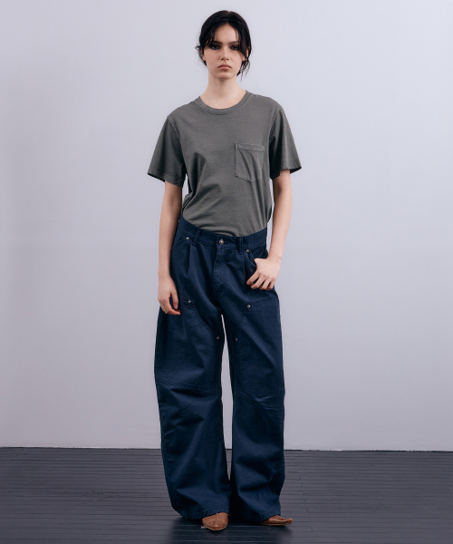 NUAKLE(ヌアクル)の「(w) ソフトダイデポケットT_カーキ(Tシャツ/カットソー・レディース・その他・1/2)」の3枚目の写真