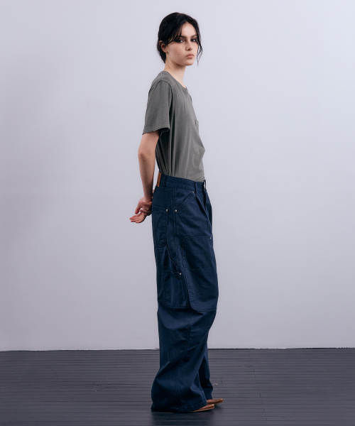 NUAKLE(ヌアクル)の「(w) ソフトダイデポケットT_カーキ(Tシャツ/カットソー・レディース・その他・1/2)」の4枚目の写真