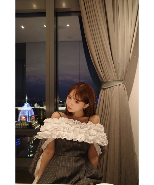 MISTREASS(ミストレアス)の「BI-COLOR FRILL ALL IN ONE(つなぎ/オールインワン・レディース・ブラック/グレー・FREE)」の14枚目の写真