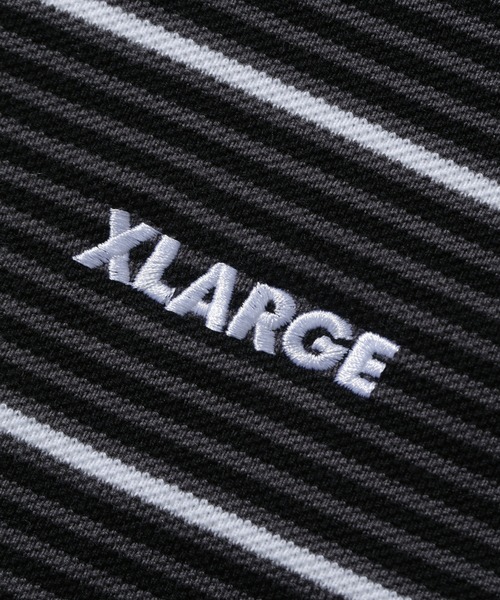 XLARGE(エクストララージ)の「STRIPE ZIP POLO SHIRT(Tシャツ/カットソー・メンズ・ブラック/グレー・S/M/L/XL)」の4枚目の写真
