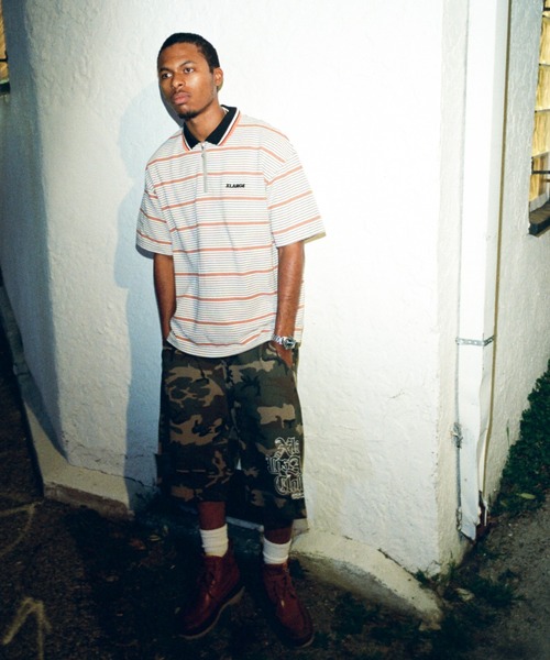 XLARGE(エクストララージ)の「STRIPE ZIP POLO SHIRT(Tシャツ/カットソー・メンズ・ブラック/グレー・S/M/L/XL)」の11枚目の写真