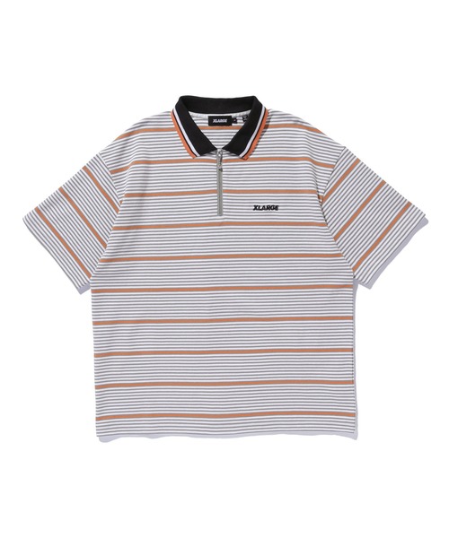 XLARGE(エクストララージ)の「STRIPE ZIP POLO SHIRT(Tシャツ/カットソー・メンズ・ブラック/グレー・S/M/L/XL)」の12枚目の写真