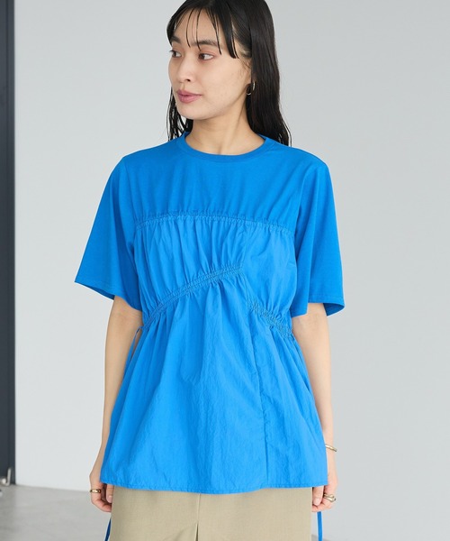 CRAFT STANDARD BOUTIQUE(クラフトスタンダードブティック)の「ギャザーデザインプルオーバー(Tシャツ/カットソー・レディース・ブラック/ライトグリーン/ブルー・FREE)」の5枚目の写真