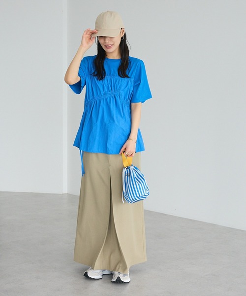 CRAFT STANDARD BOUTIQUE(クラフトスタンダードブティック)の「ギャザーデザインプルオーバー(Tシャツ/カットソー・レディース・ブラック/ライトグリーン/ブルー・FREE)」の8枚目の写真