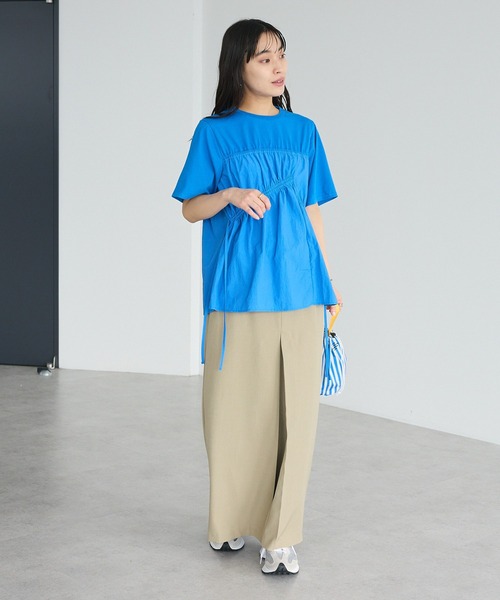 CRAFT STANDARD BOUTIQUE(クラフトスタンダードブティック)の「ギャザーデザインプルオーバー(Tシャツ/カットソー・レディース・ブラック/ライトグリーン/ブルー・FREE)」の10枚目の写真