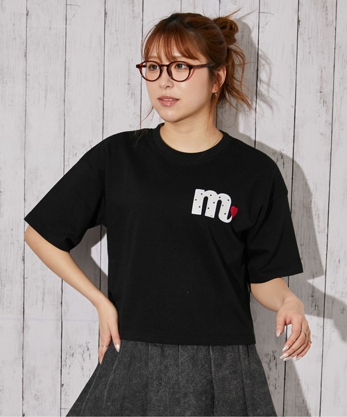 GORGE（ゴージ）の「《ハートロゴ刺繍》Ｔシャツ／ストリート×フェミニン／春夏／全3色（Tシャツ/カットソー・レディース・オフホワイト/ブラック/オートミール・F）」の2枚目の写真