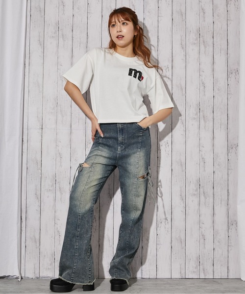 GORGE（ゴージ）の「《ハートロゴ刺繍》Ｔシャツ／ストリート×フェミニン／春夏／全3色（Tシャツ/カットソー・レディース・オフホワイト/ブラック/オートミール・F）」の5枚目の写真