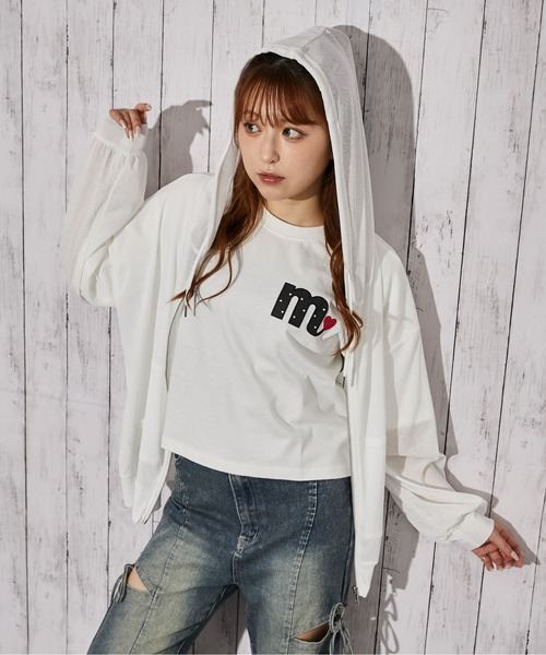 GORGE（ゴージ）の「《ハートロゴ刺繍》Ｔシャツ／ストリート×フェミニン／春夏／全3色（Tシャツ/カットソー・レディース・オフホワイト/ブラック/オートミール・F）」の9枚目の写真