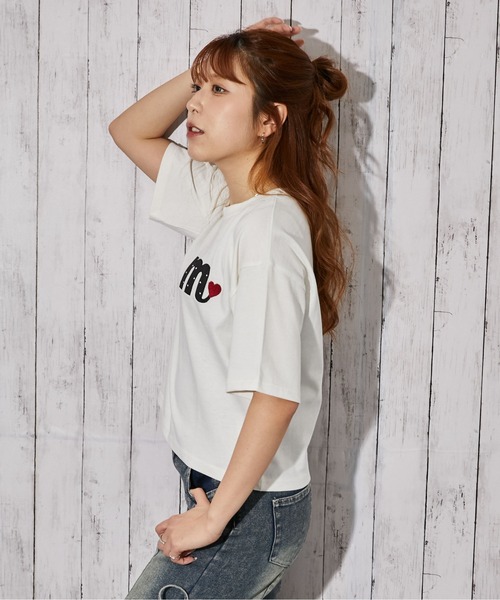 GORGE（ゴージ）の「《ハートロゴ刺繍》Ｔシャツ／ストリート×フェミニン／春夏／全3色（Tシャツ/カットソー・レディース・オフホワイト/ブラック/オートミール・F）」の10枚目の写真